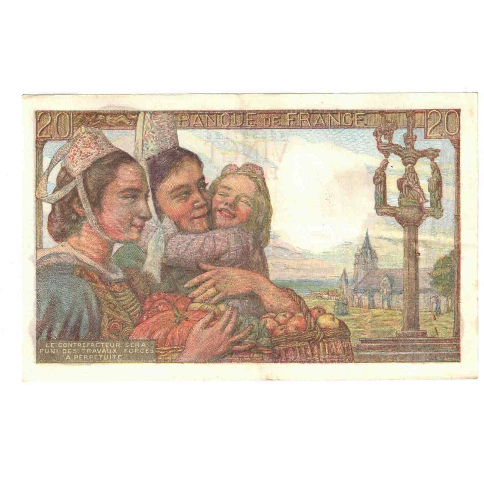 Francja, 20 Francs, Pêcheur, 1948, F.175, EF(40-45), Fayette:13.12, KM:100c