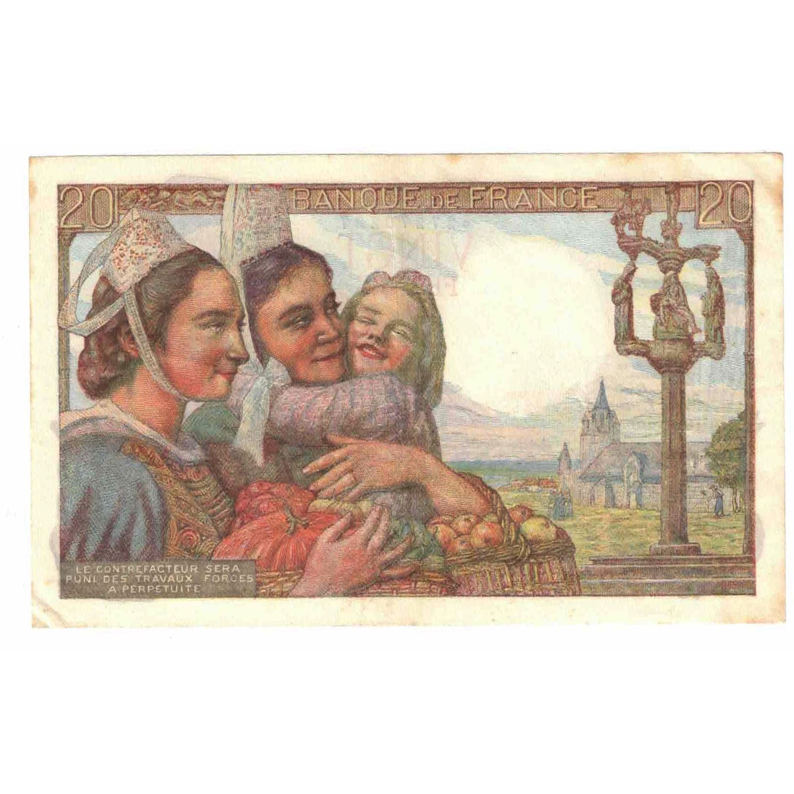 France, 20 Francs, Pêcheur, 1948, Y.171, AU(55-58), Fayette:13.12, KM:100c