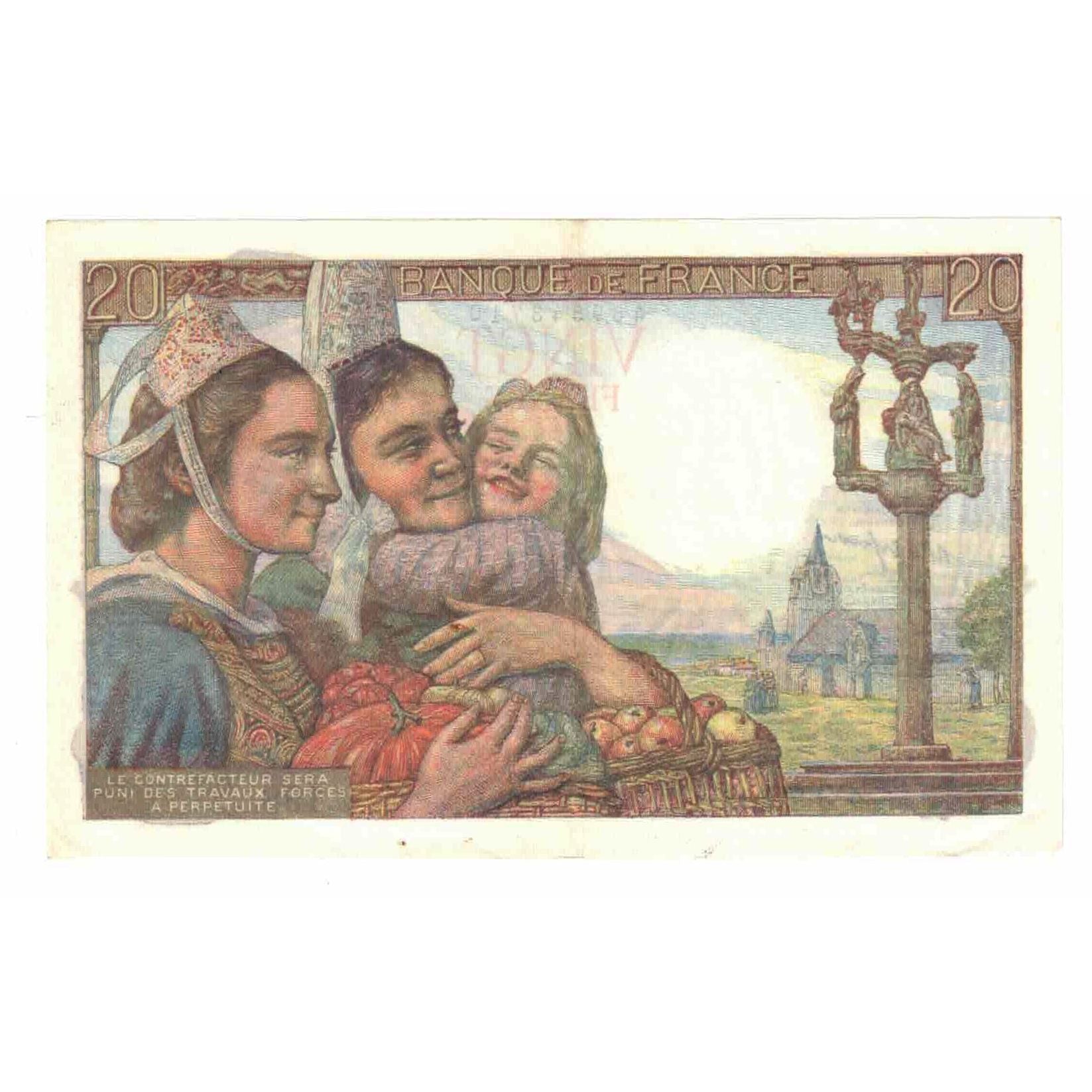 Francja, 20 Francs, Pêcheur, 1948, V.188, AU(55-58), Fayette:13.13, KM:100c