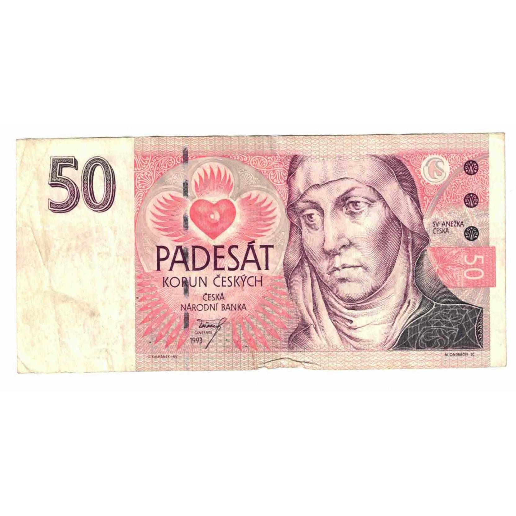 Banconote, Repubblica Ceca, 50 Korun, 1993, KM:4a, BB