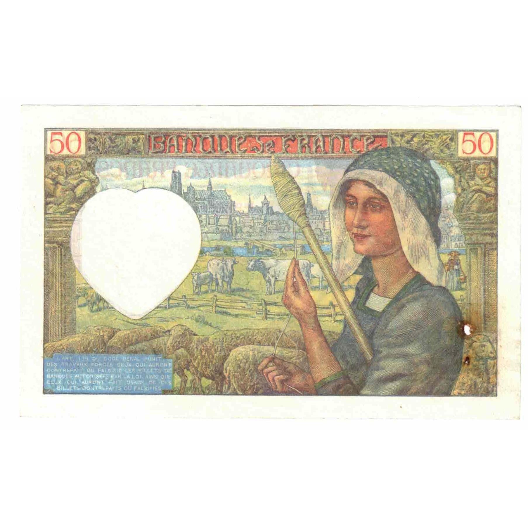 Francia, 50 Francs, Jacques Coeur, 1941, T.67, MBC, Fayette:19.9, KM:93
