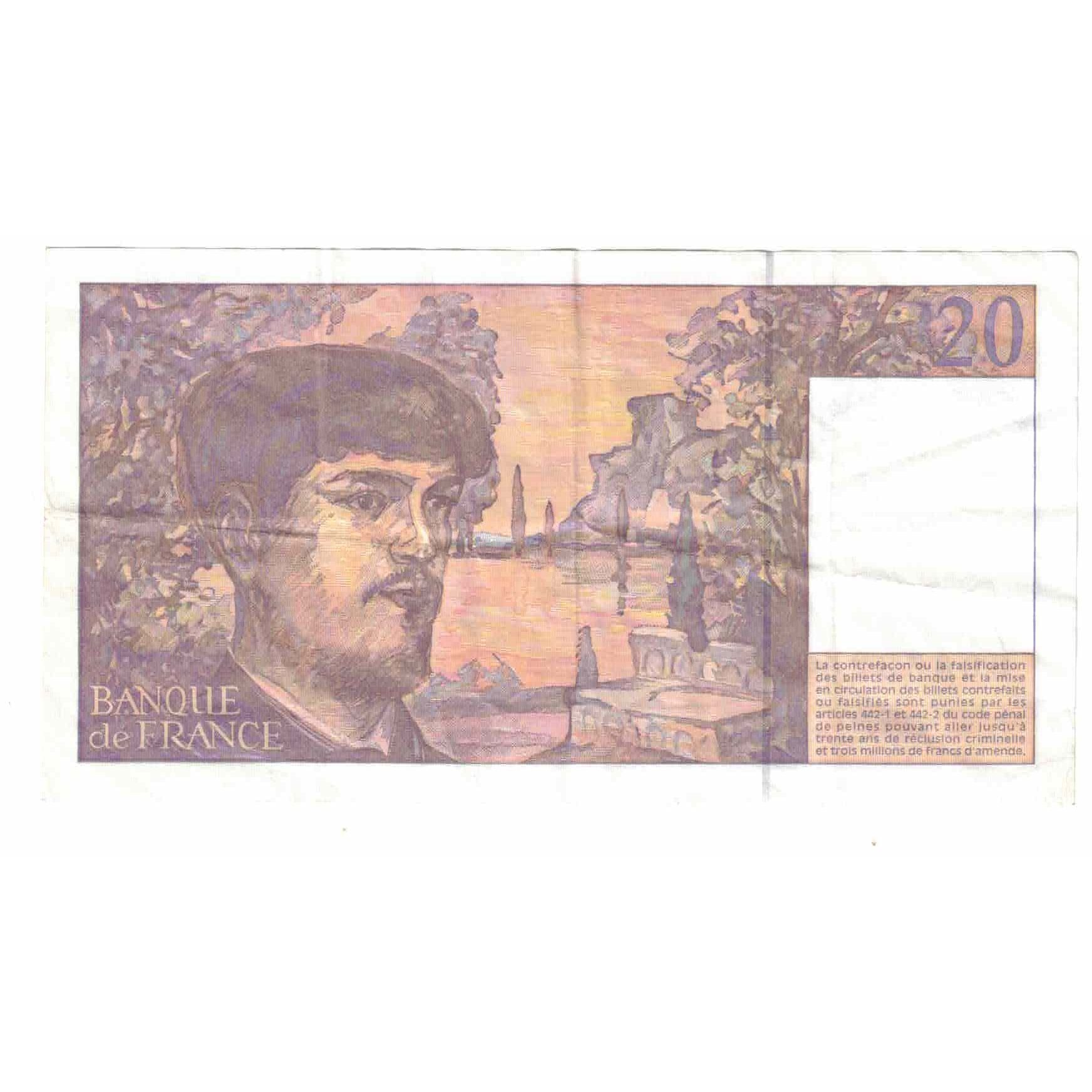 Francia, 20 Francs, Debussy, 1997, N.056, MBC+, Fayette:66ter.2, KM:151i