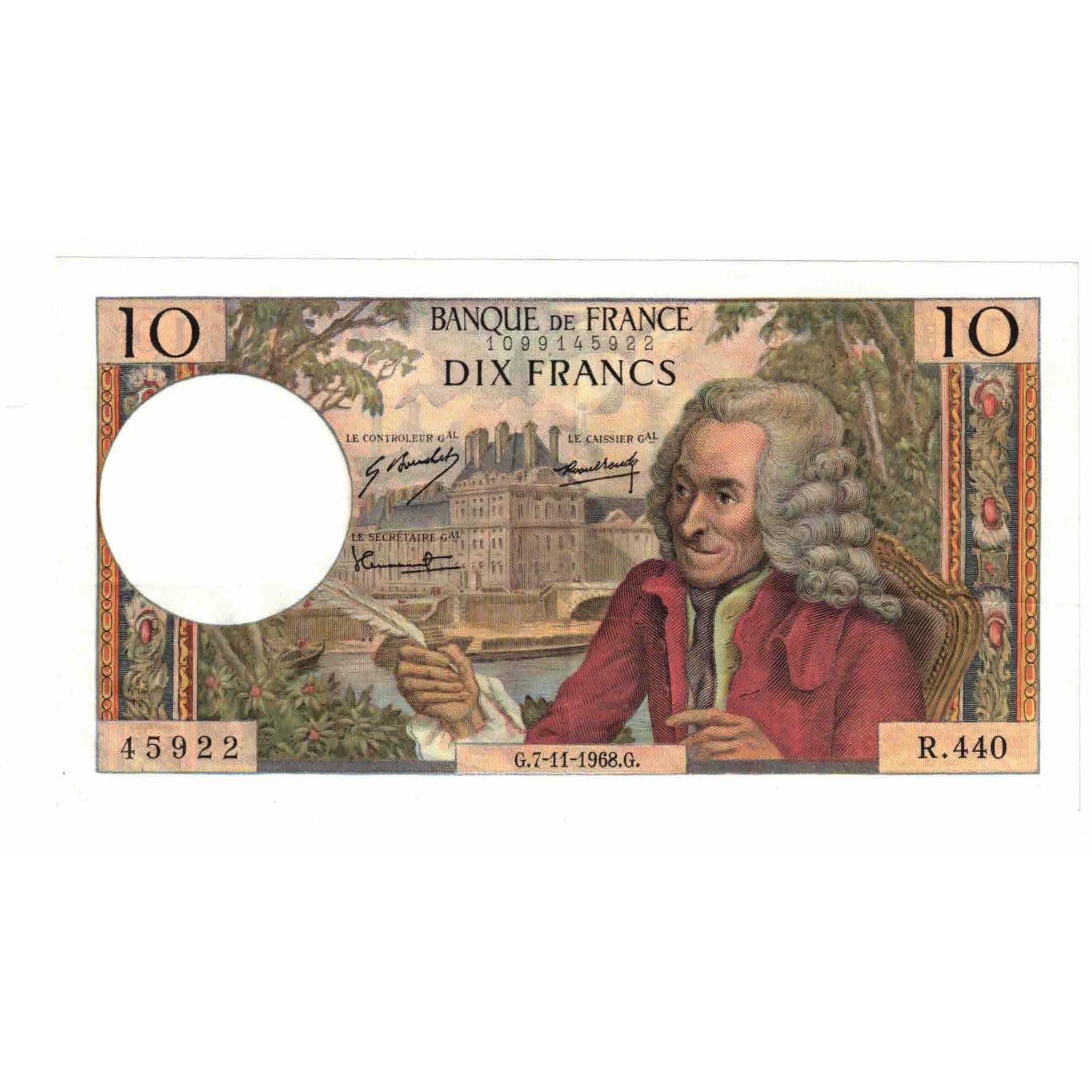 Francia, 10 Francs, Voltaire, 1968, R.440, EBC+, Fayette:62.35, KM:147c
