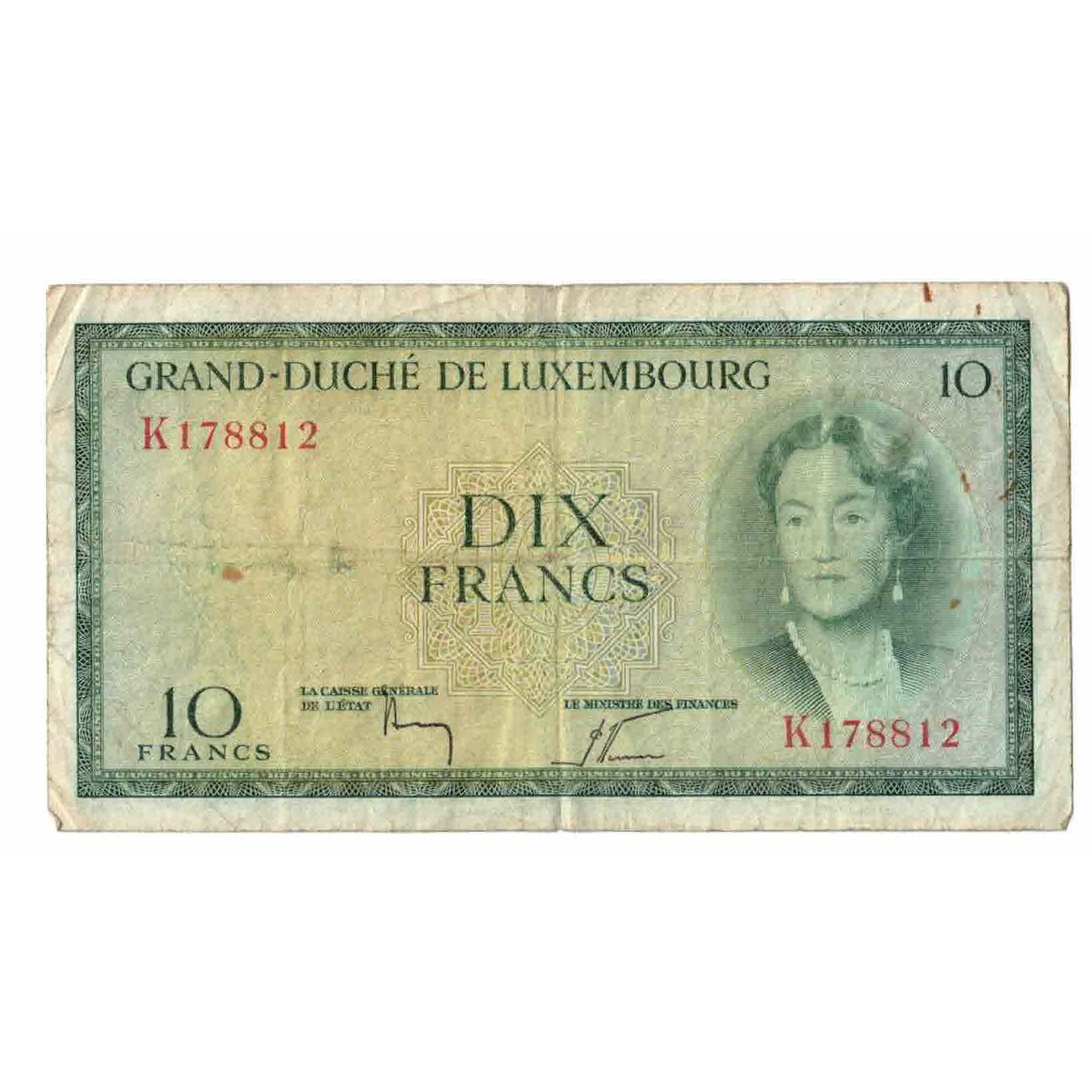 Banknote, Luxembourg, 10 Francs, KM:48a, EF(40-45)