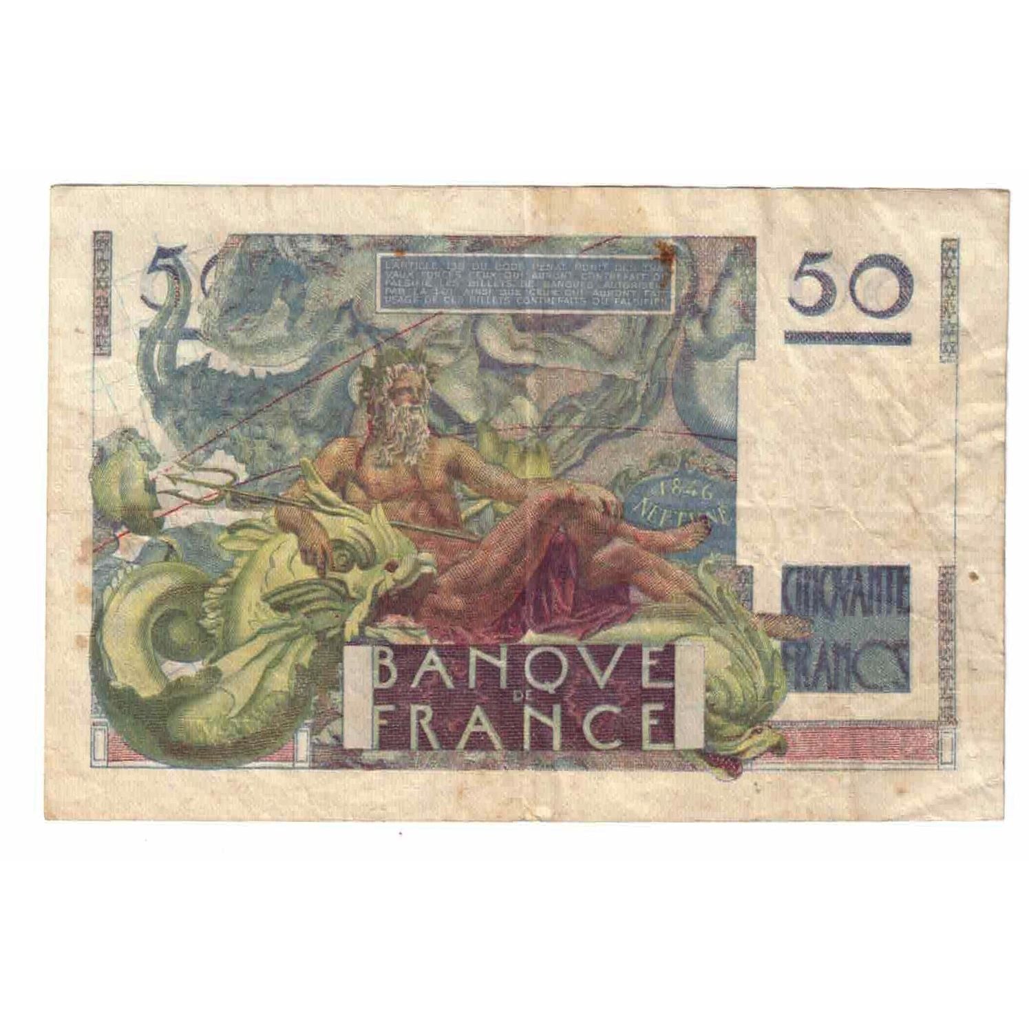 Francia, 50 Francs, Le Verrier, 1949, A.126, MBC, Fayette:20.11, KM:127b