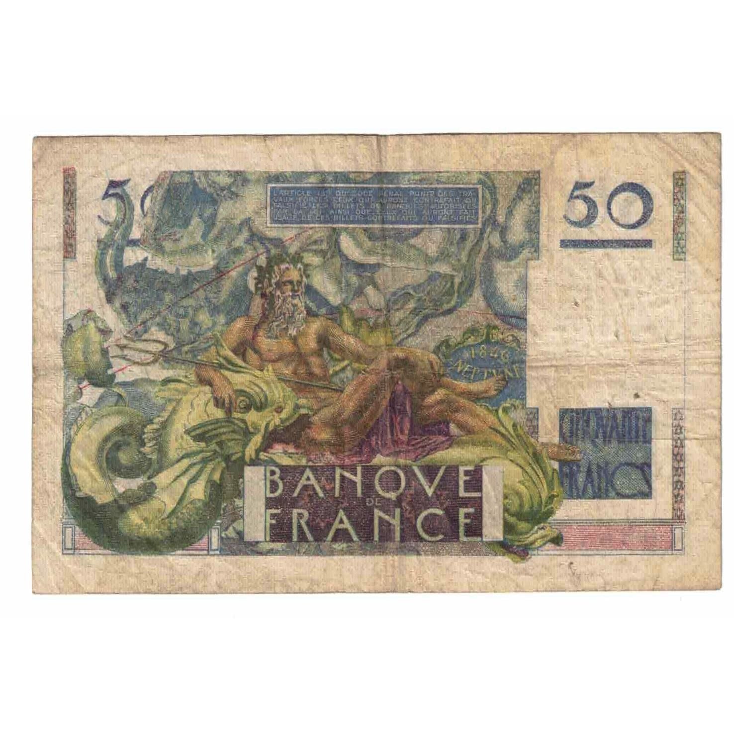 Francia, 50 Francs, Le Verrier, 1949, Y.119, MB, Fayette:20.11, KM:127b