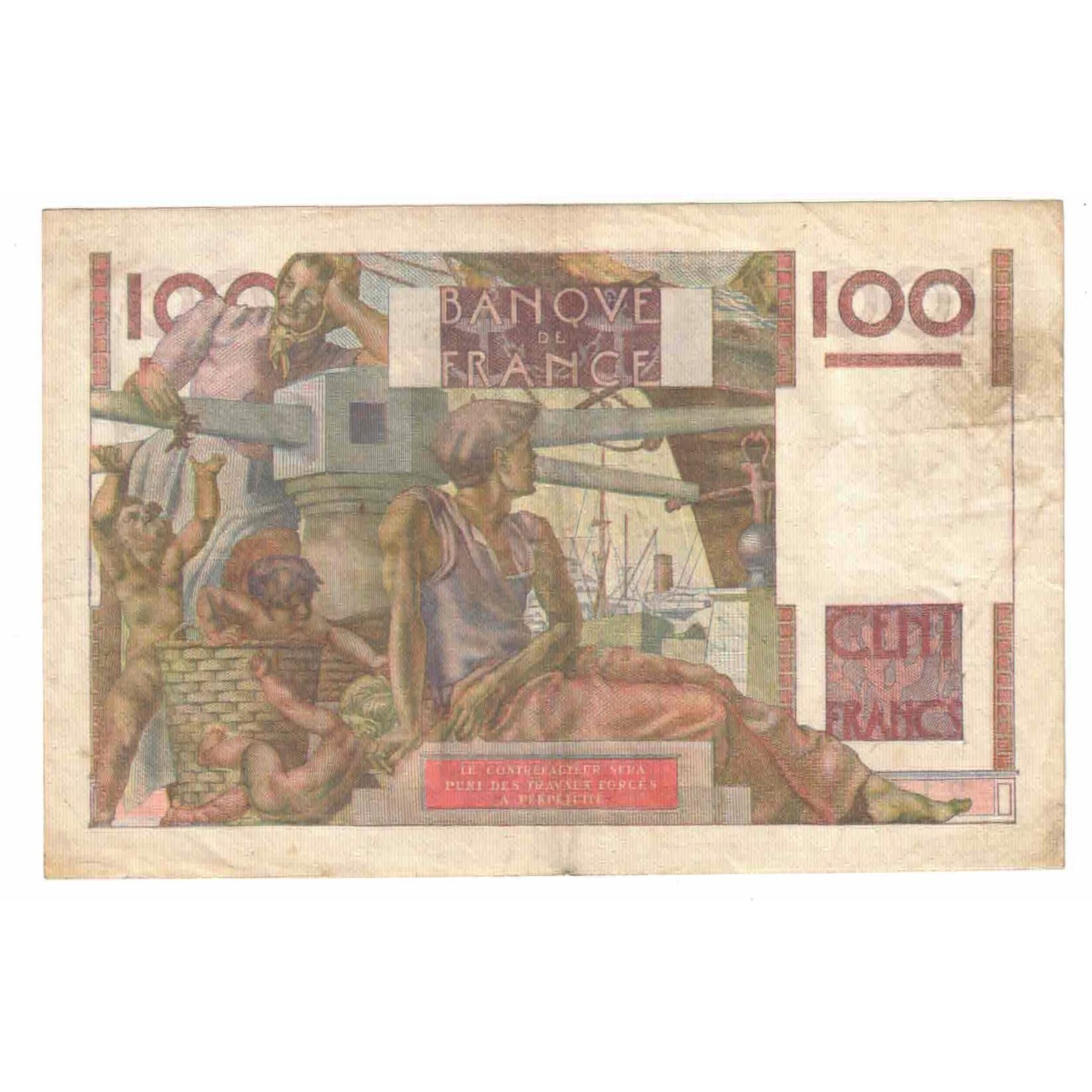 Frankreich, 100 Francs, Jeune Paysan, 1949, Y.290, SS, Fayette:28.21, KM:128b