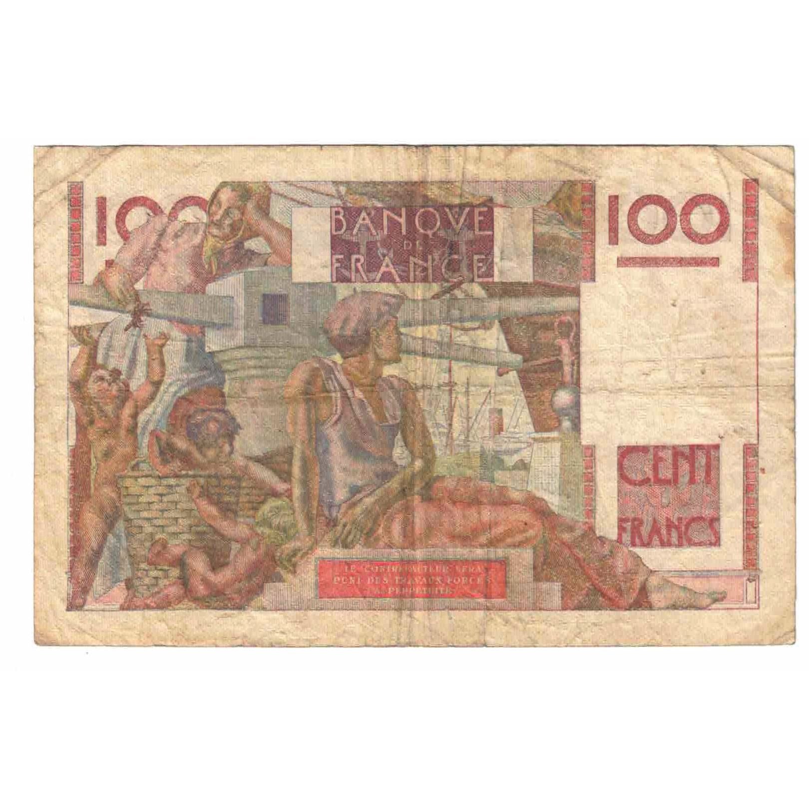 Francia, 100 Francs, Jeune Paysan, 1946, S.43, BC, Fayette:28.4, KM:128a