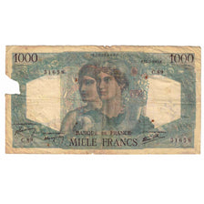 France, 1000 Francs, Minerve et Hercule, 1945, C.89, B, Fayette:41.6, KM:130a