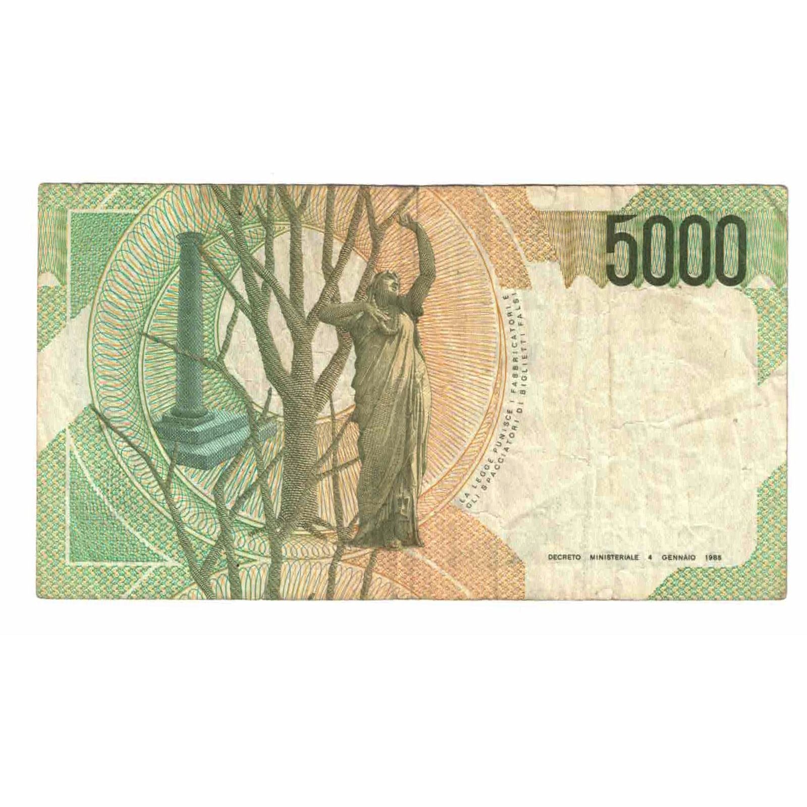 Banknote, Italy, 5000 Lire, D.1985, KM:111b, EF(40-45)