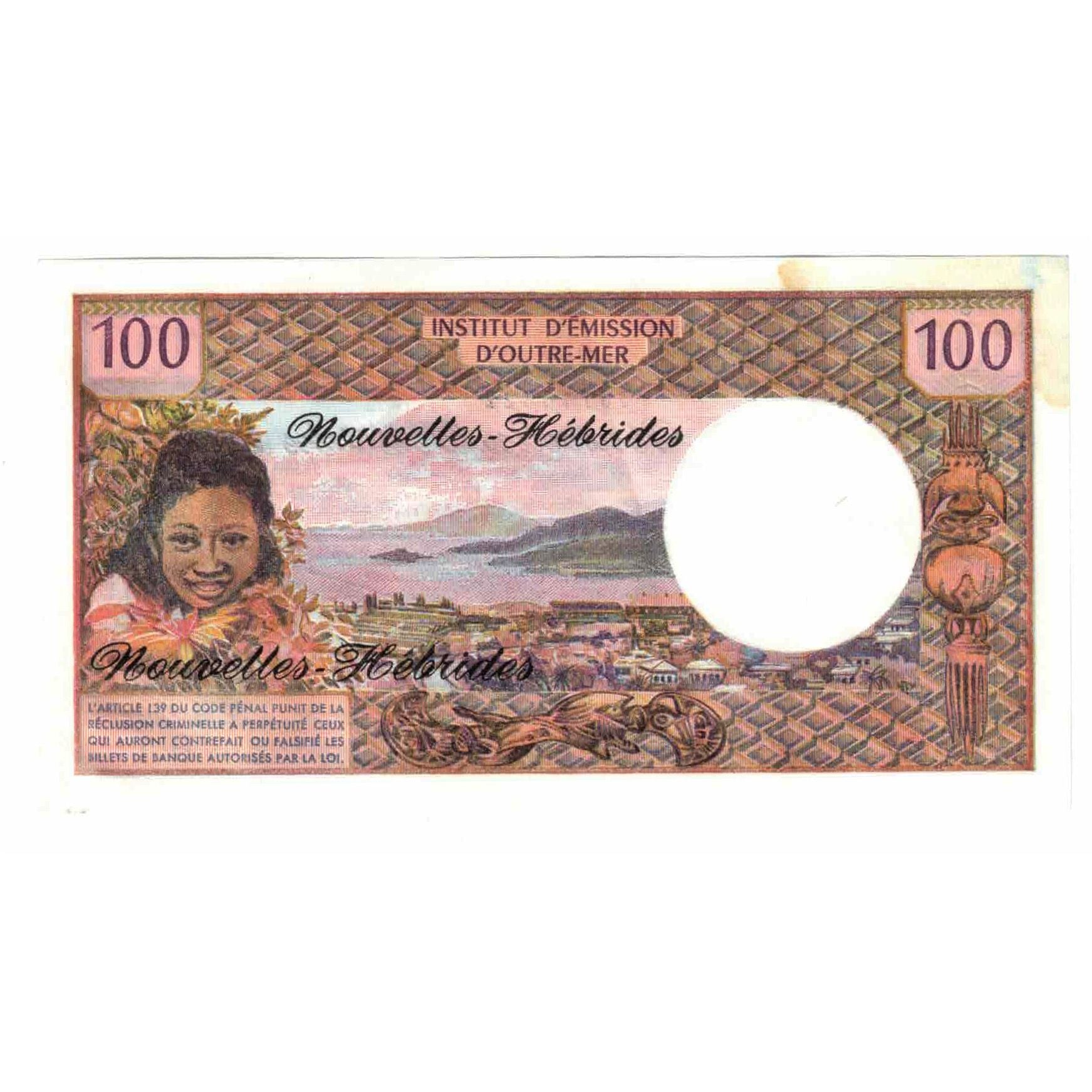 Banconote, Nuove Ebridi, 100 Francs, KM:18b, SPL