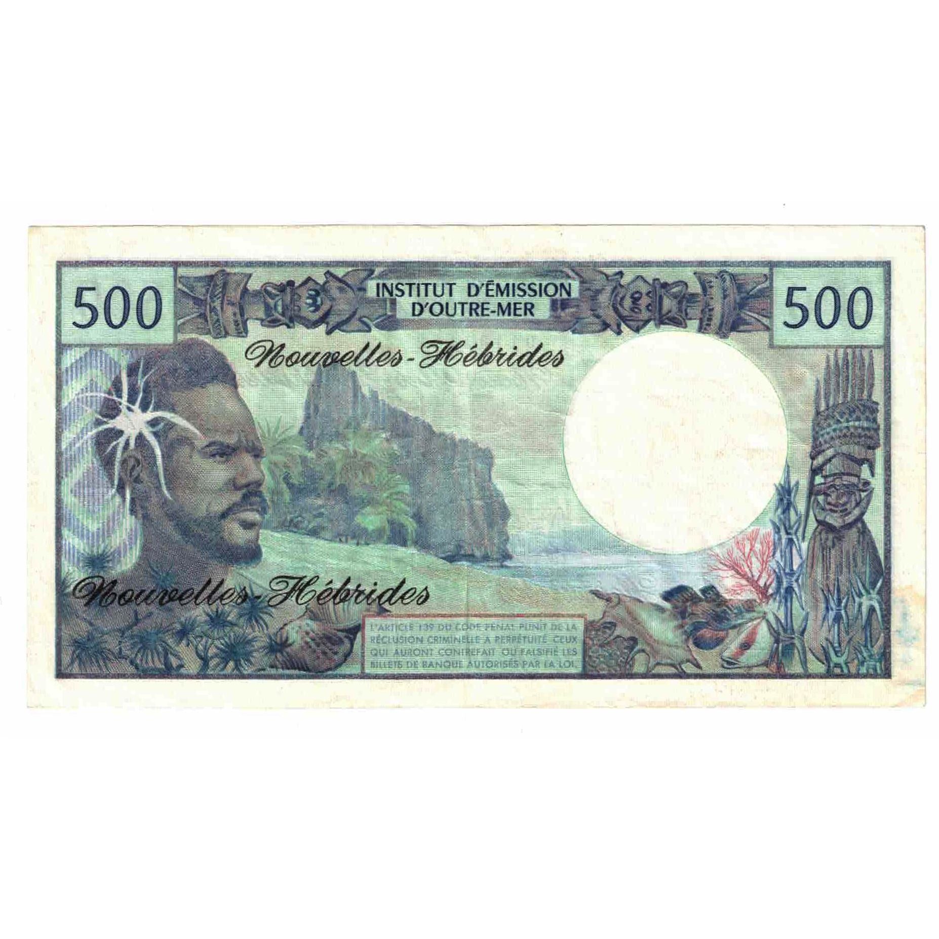 Billet, Condominium des Nouvelles-Hébrides, 500 Francs, Undated (1979), KM:19b