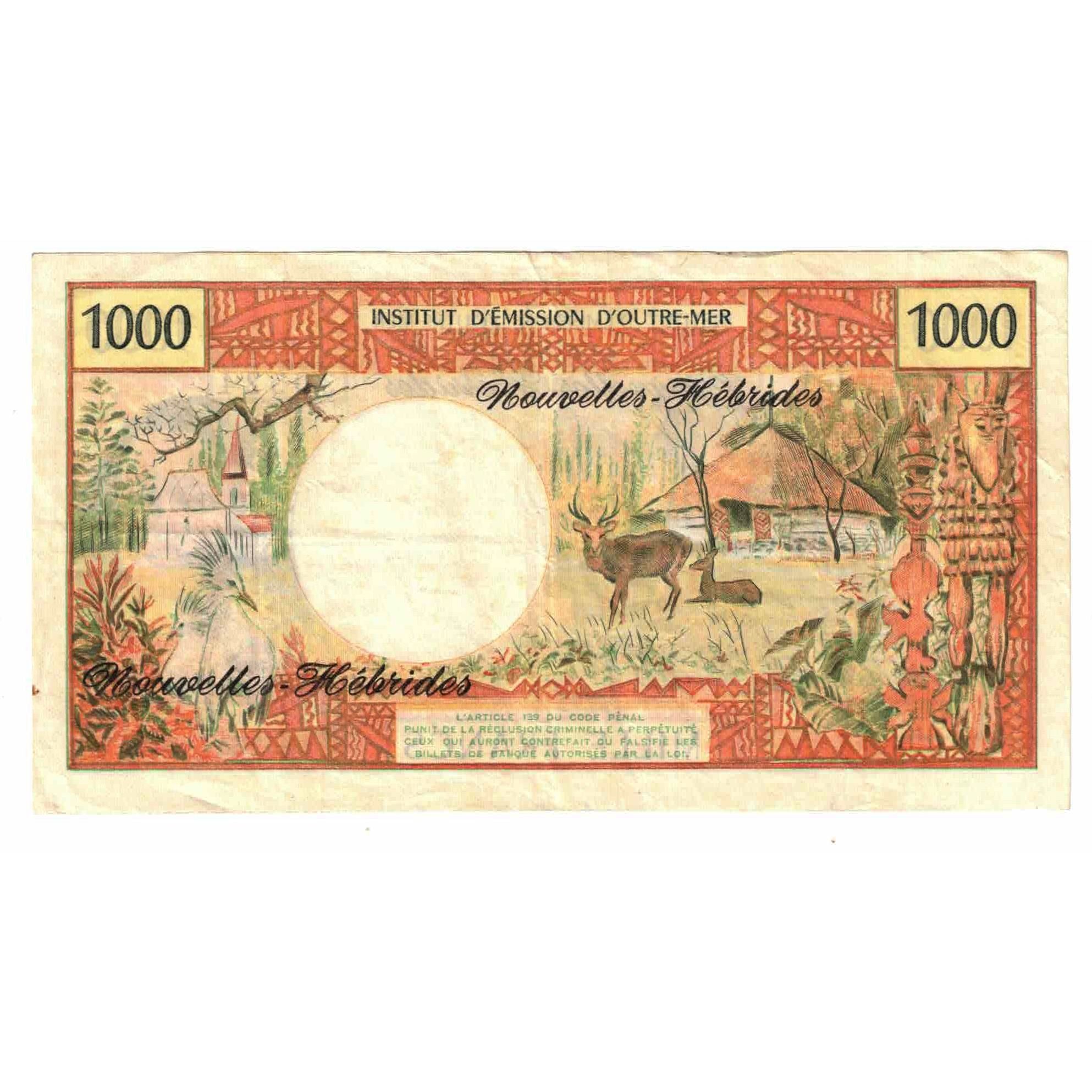 Biljet, Nieuwe Hebriden, 1000 Francs, Undated (1975), KM:20b, SUP