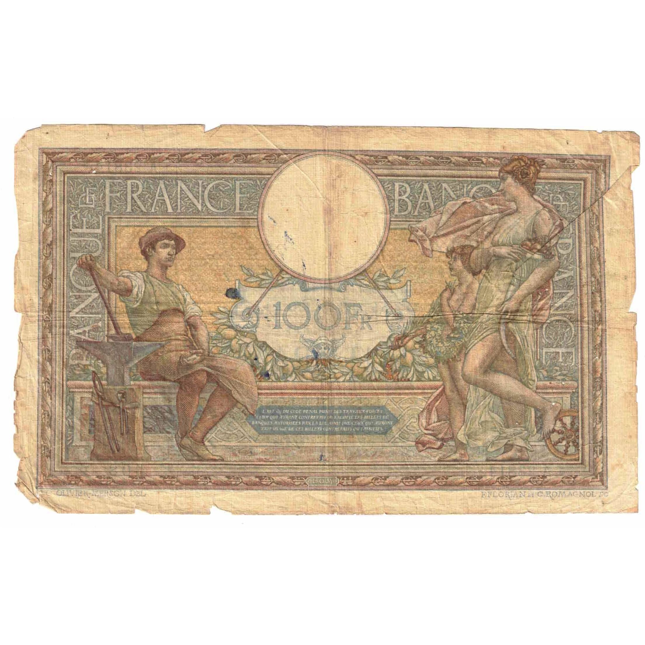 Frankrijk, 100 Francs, Luc Olivier Merson, 1929, A.23814, B, Fayette:24.8