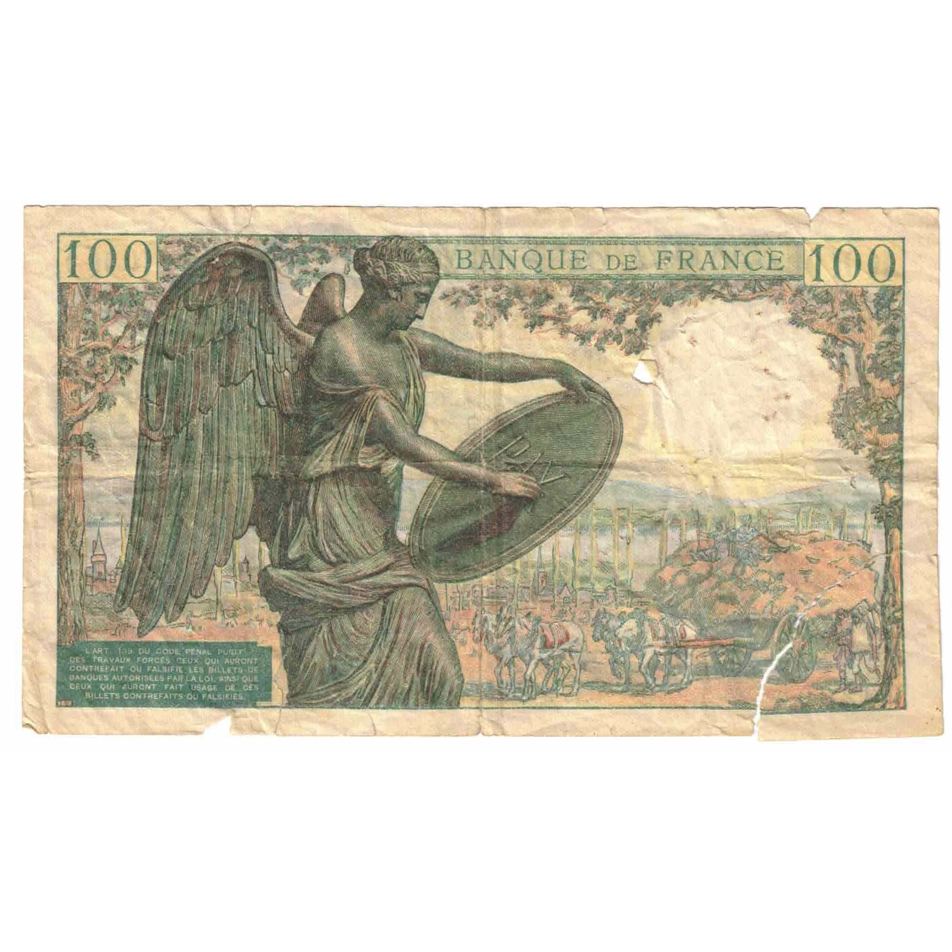 Frankrijk, 100 Francs, Descartes, 1942, P.3, AB, Fayette:27.1, KM:101a