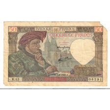 Francja, 50 Francs, Jacques Coeur, 1940, K.13, VF(20-25), Fayette:19.02, KM:93