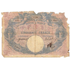 France, 50 Francs, Bleu et Rose, 1914, F.5315, AG(1-3), Fayette:14.27, KM:64e