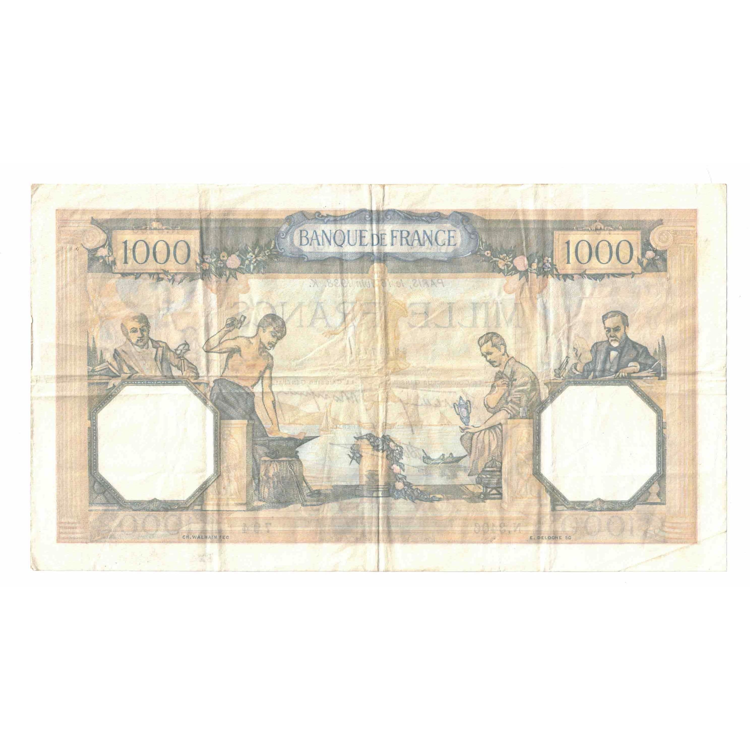France, 1000 Francs, Cérès et Mercure, 1938, N.3406, SUP, Fayette:38.19