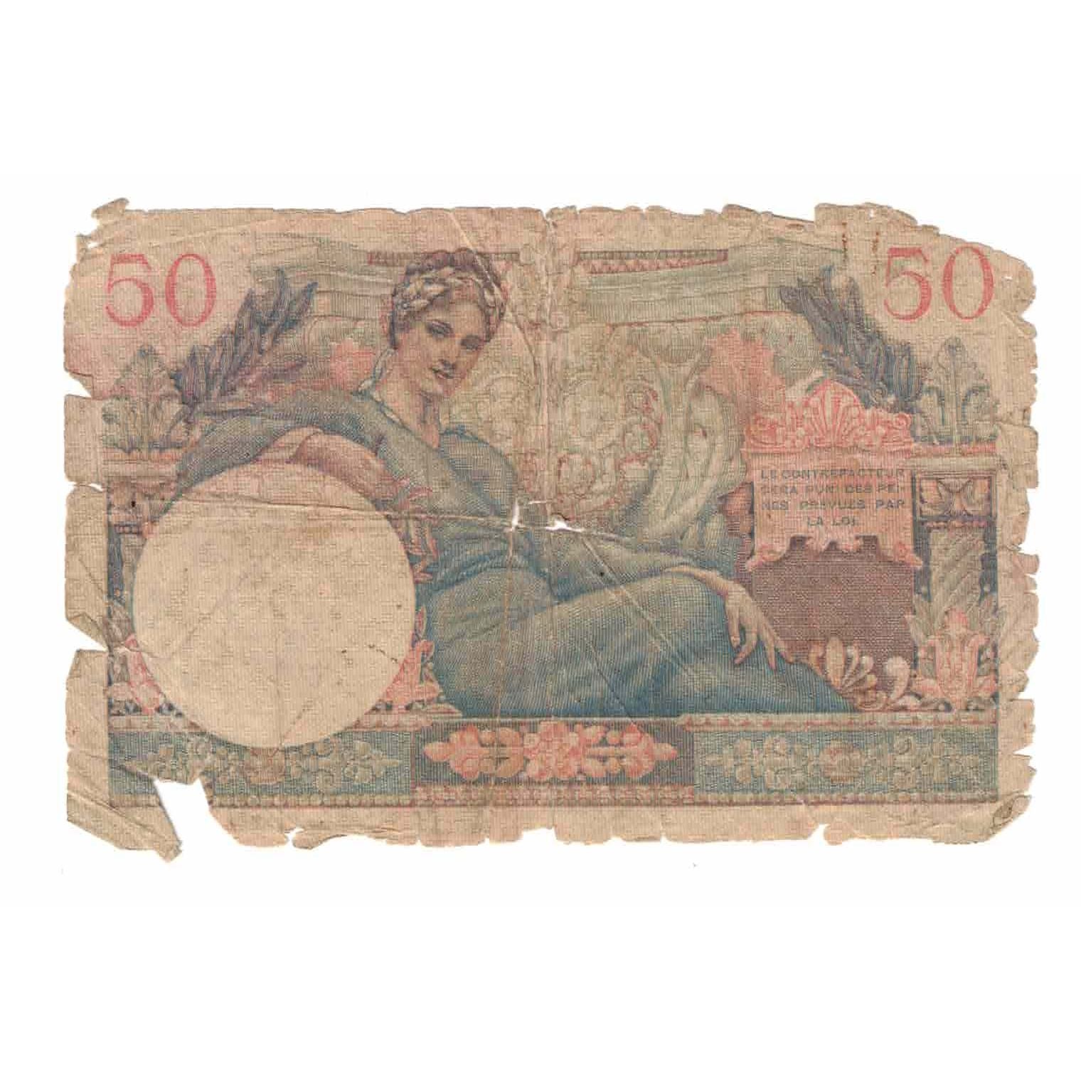 Frankrijk, 50 Francs, 1947 French Treasury, Undated (1947), A.1., AB, KM:M8