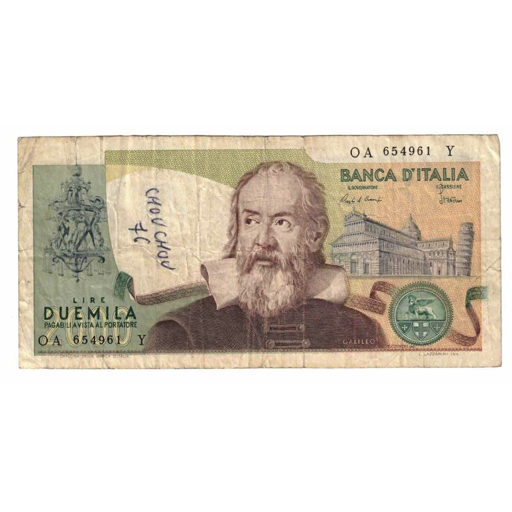 Banknot, Włochy, 2000 Lire, 1983, 1983-10-24, KM:103c, VF(20-25)