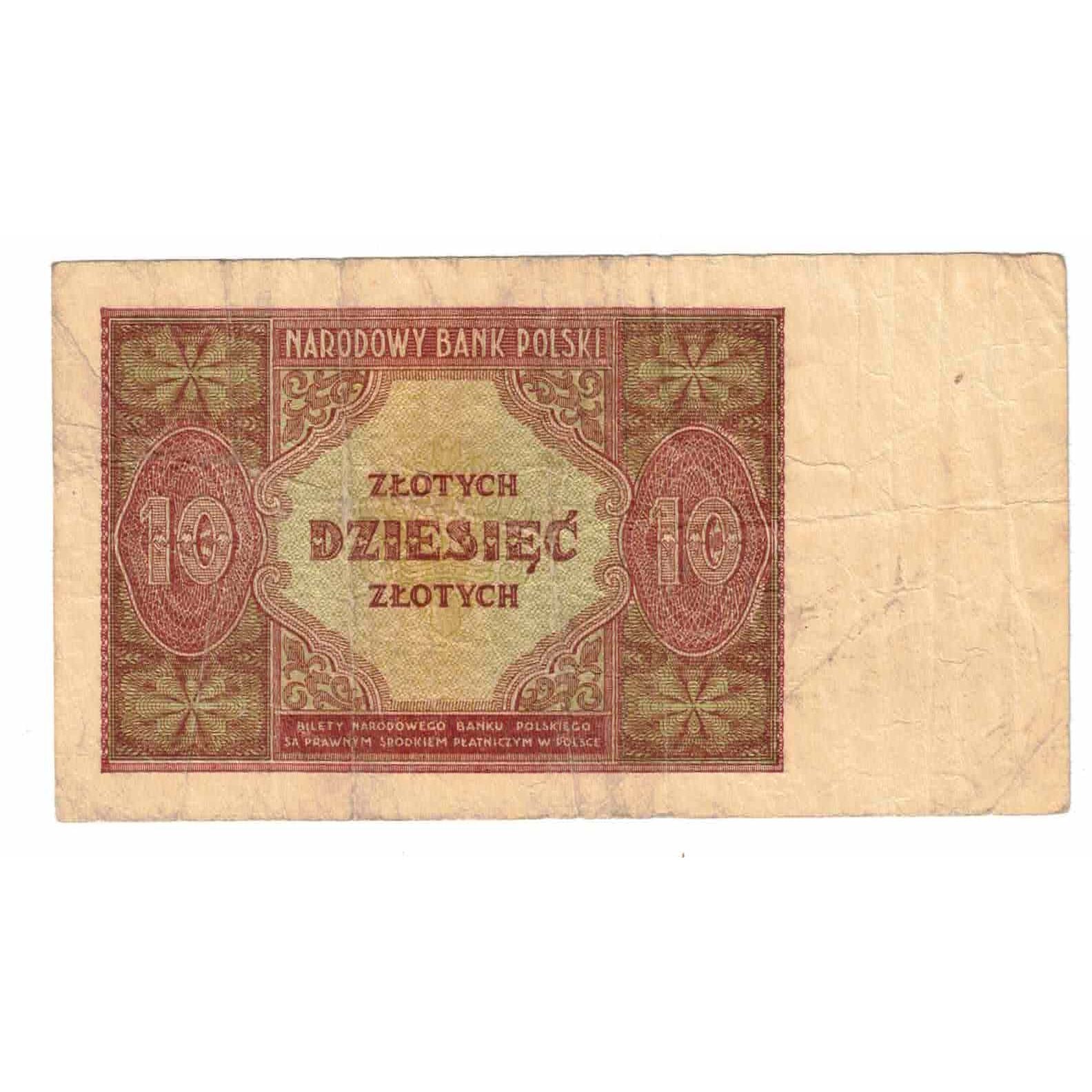 Banknote, Poland, 10 Zlotych, 1946, 1946-05-15, KM:126, VF(20-25)