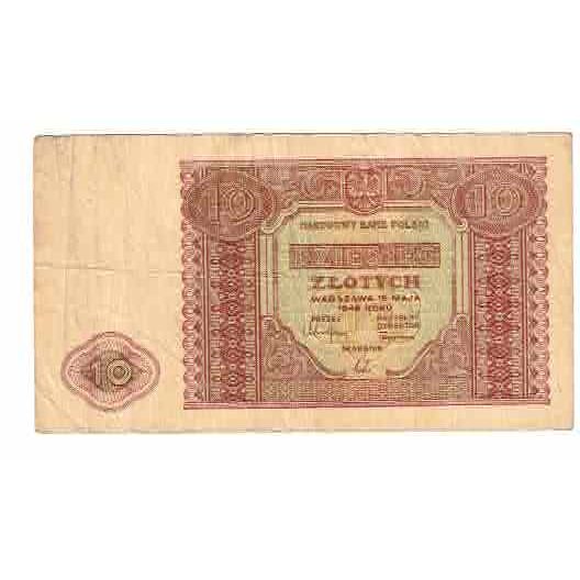 Banknote, Poland, 10 Zlotych, 1946, 1946-05-15, KM:126, VF(20-25)