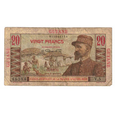 Banknote, FRENCH GUIANA, 20 Francs, KM:21a, VF(20-25)