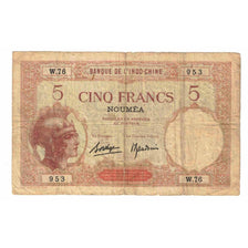 Banknote, New Caledonia, 5 Francs, KM:36b, VF(20-25)