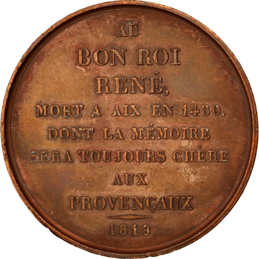 France, Medal, Louis XVIII, History, 1819, AU(50-53), Bronze