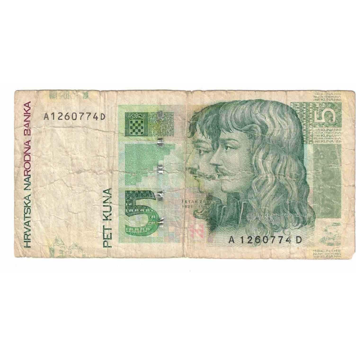 Banknote, Croatia, 5 Kuna, 2001, 2001-10-07, KM:37, VF(20-25)