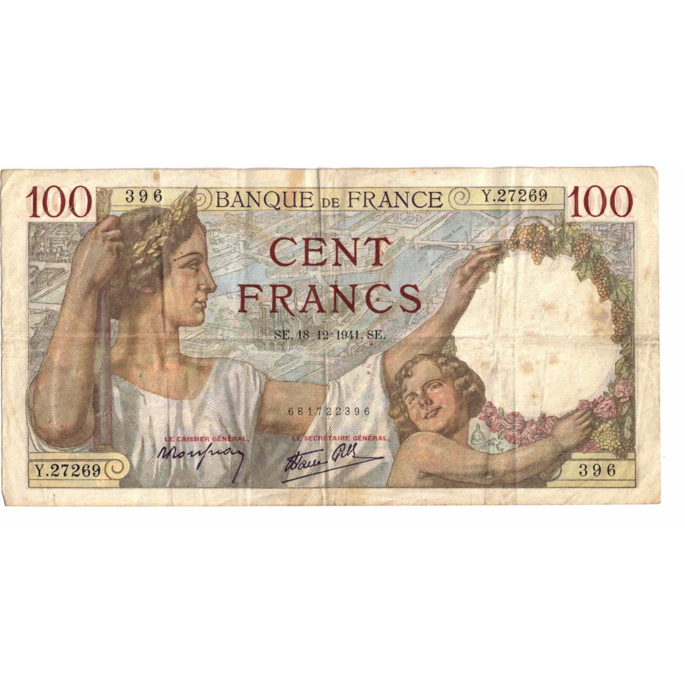 Frankreich, 100 Francs, Sully, 1941, Y.27269, S, Fayette:26.63, KM:94
