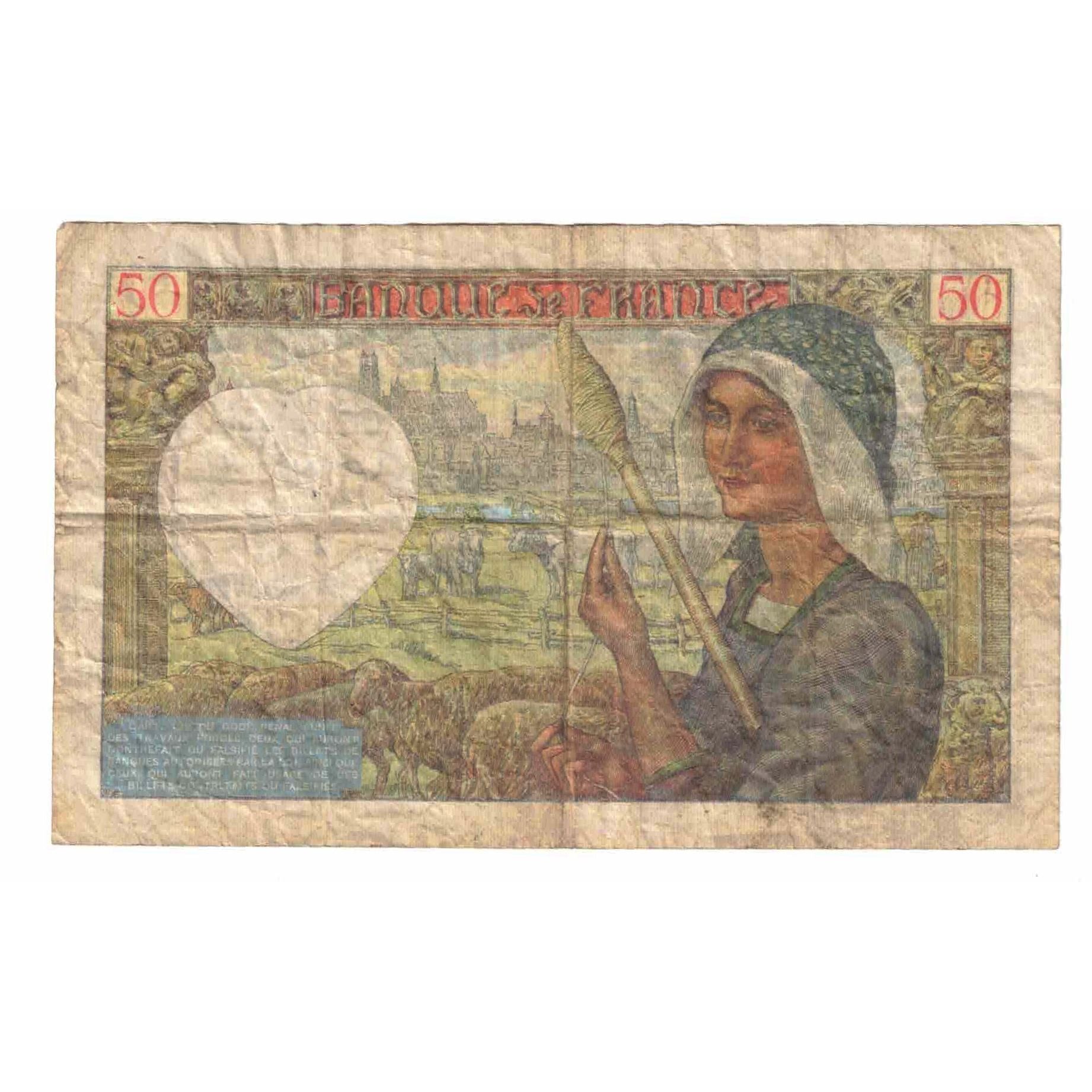 Francia, 50 Francs, Jacques Coeur, 1941, G.47, MB, Fayette:19.7, KM:93