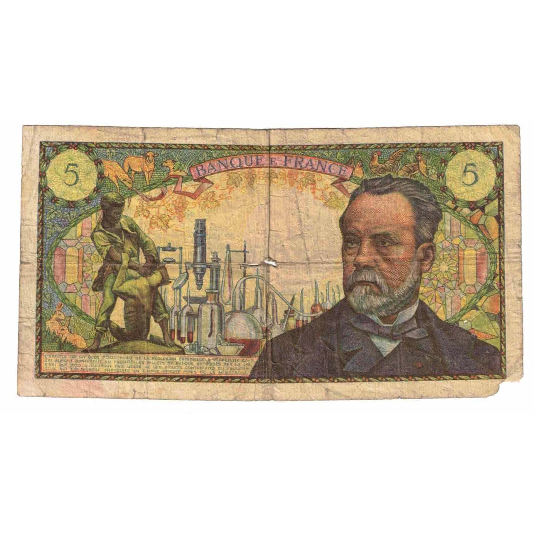 Francia, 5 Francs, Pasteur, 1969, C.99, B, Fayette:61.10, KM:146b