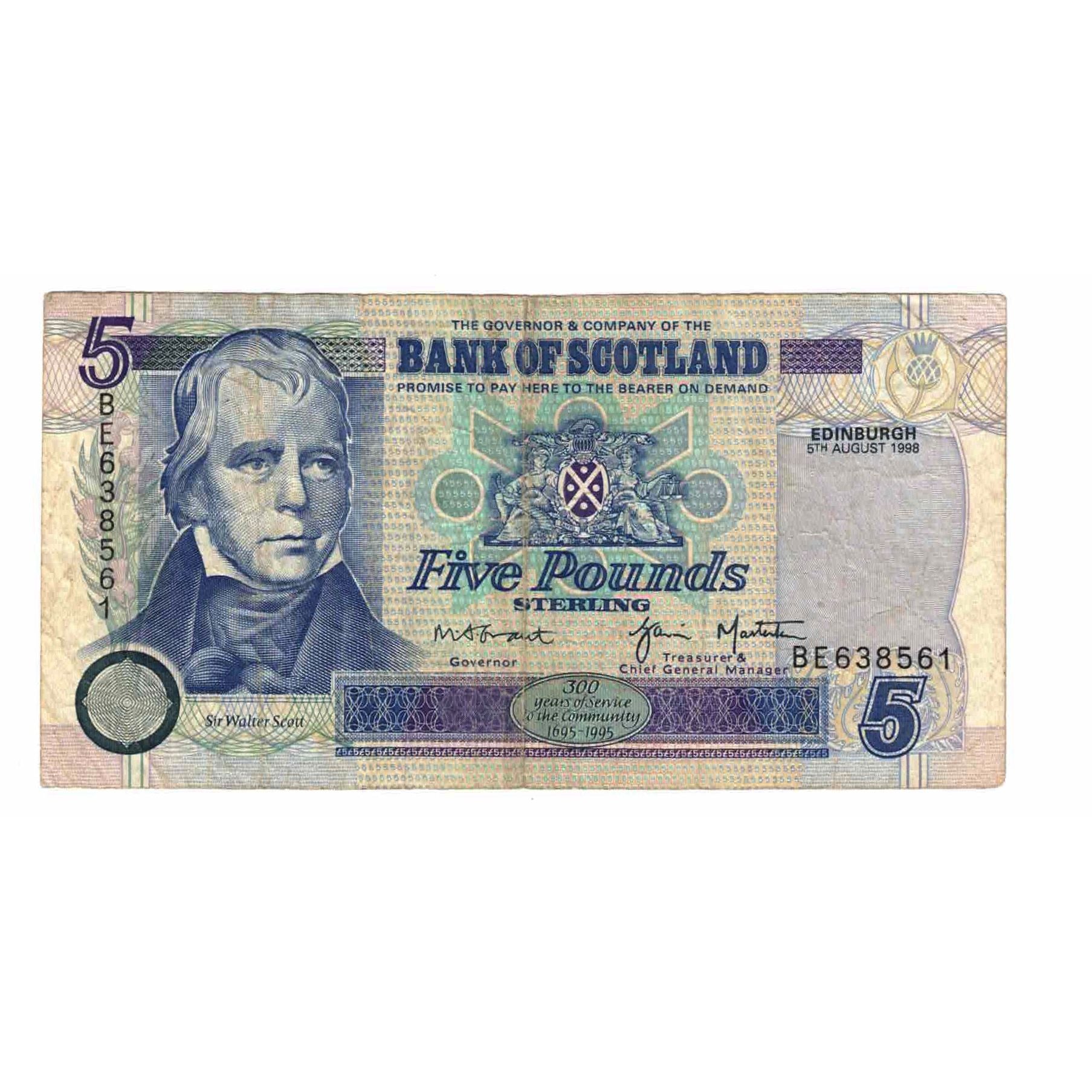 Billete, 5 Pounds, 1998, Escocia, 1998-08-05, KM:119c, BC