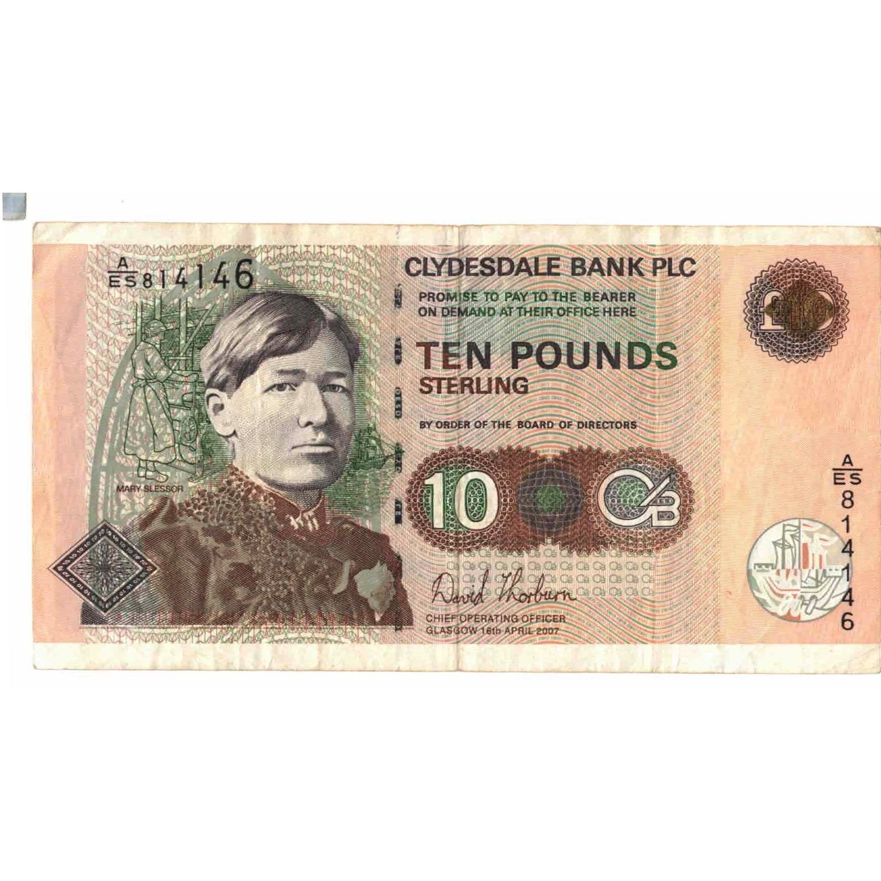 Banknote, Scotland, 10 Pounds, 2007, 2007-04-16, KM:229A, AU(55-58)