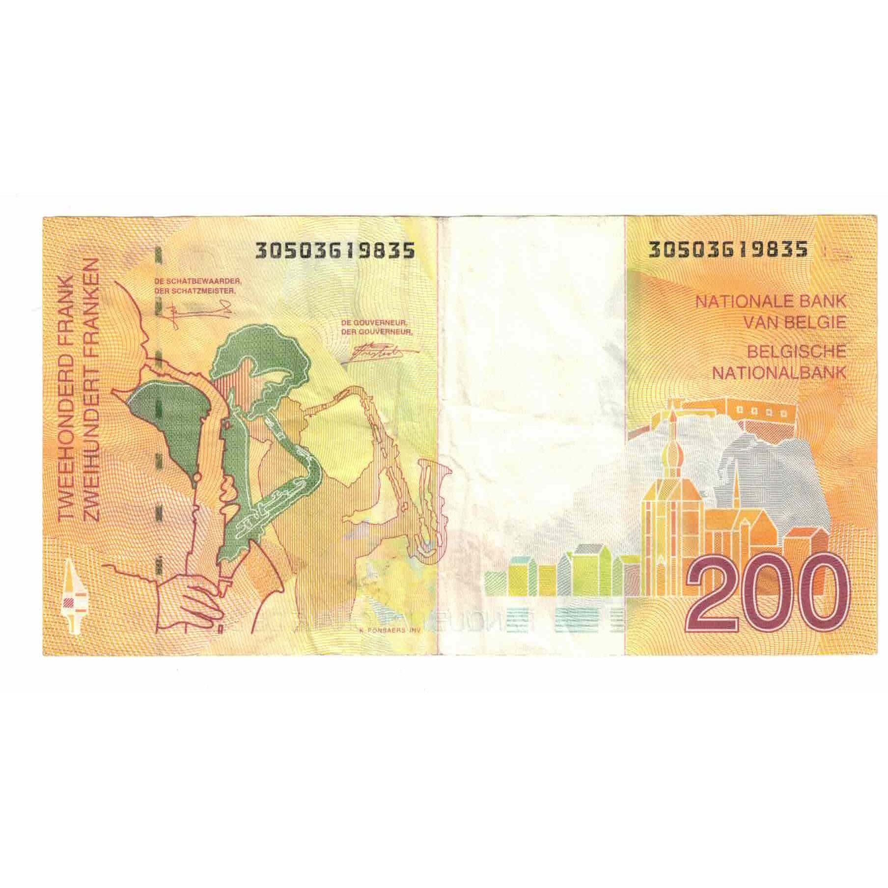 Banknote, Belgium, 200 Francs, Undated (1995), Undated (1995), KM:148, EF(40-45)