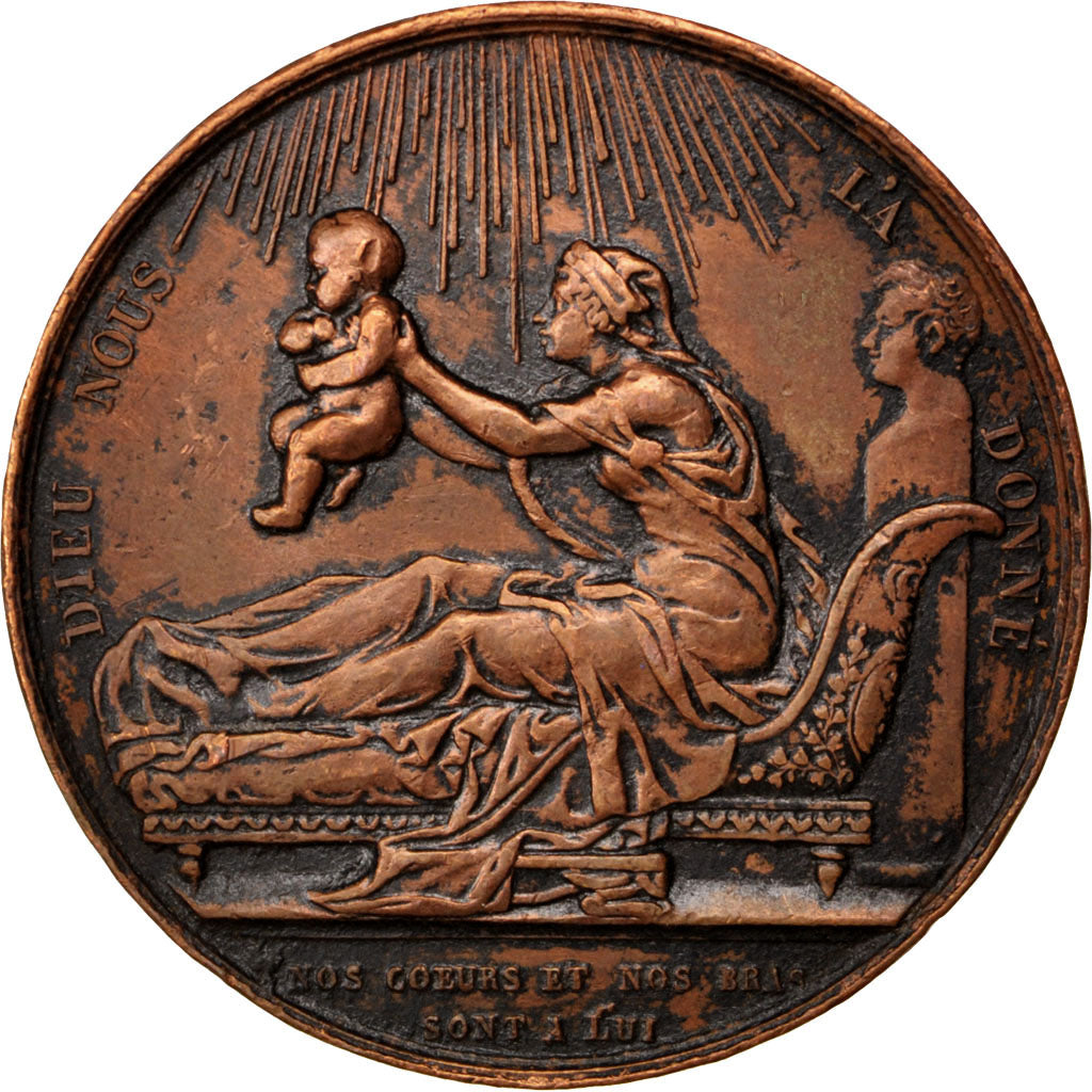 France, Medal, Louis XVIII, Politics, Society, War, 1820, Gayrard, EF(40-45)