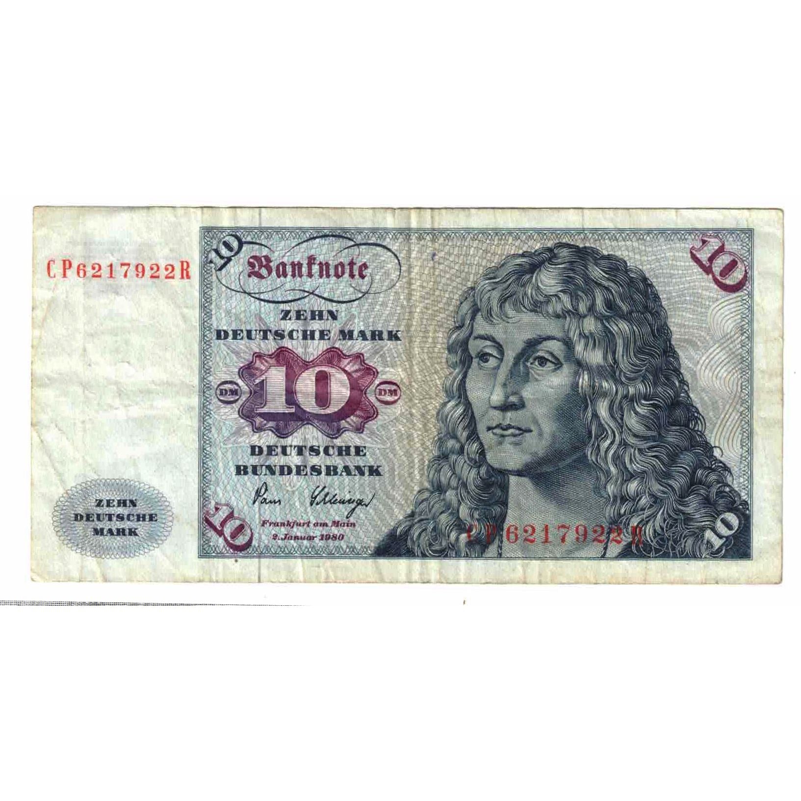 Banknote, GERMANY - FEDERAL REPUBLIC, 10 Deutsche Mark, 1980, 1980-01-02