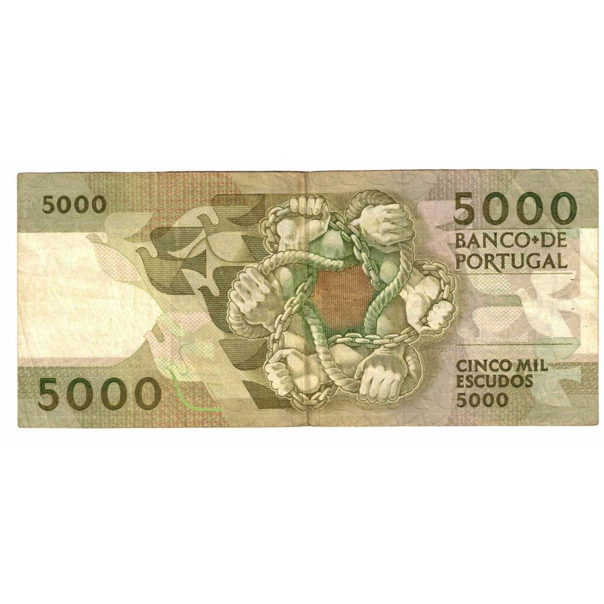 Banknote, Portugal, 5000 Escudos, 1989, 1989-07-06, KM:184b, EF(40-45)