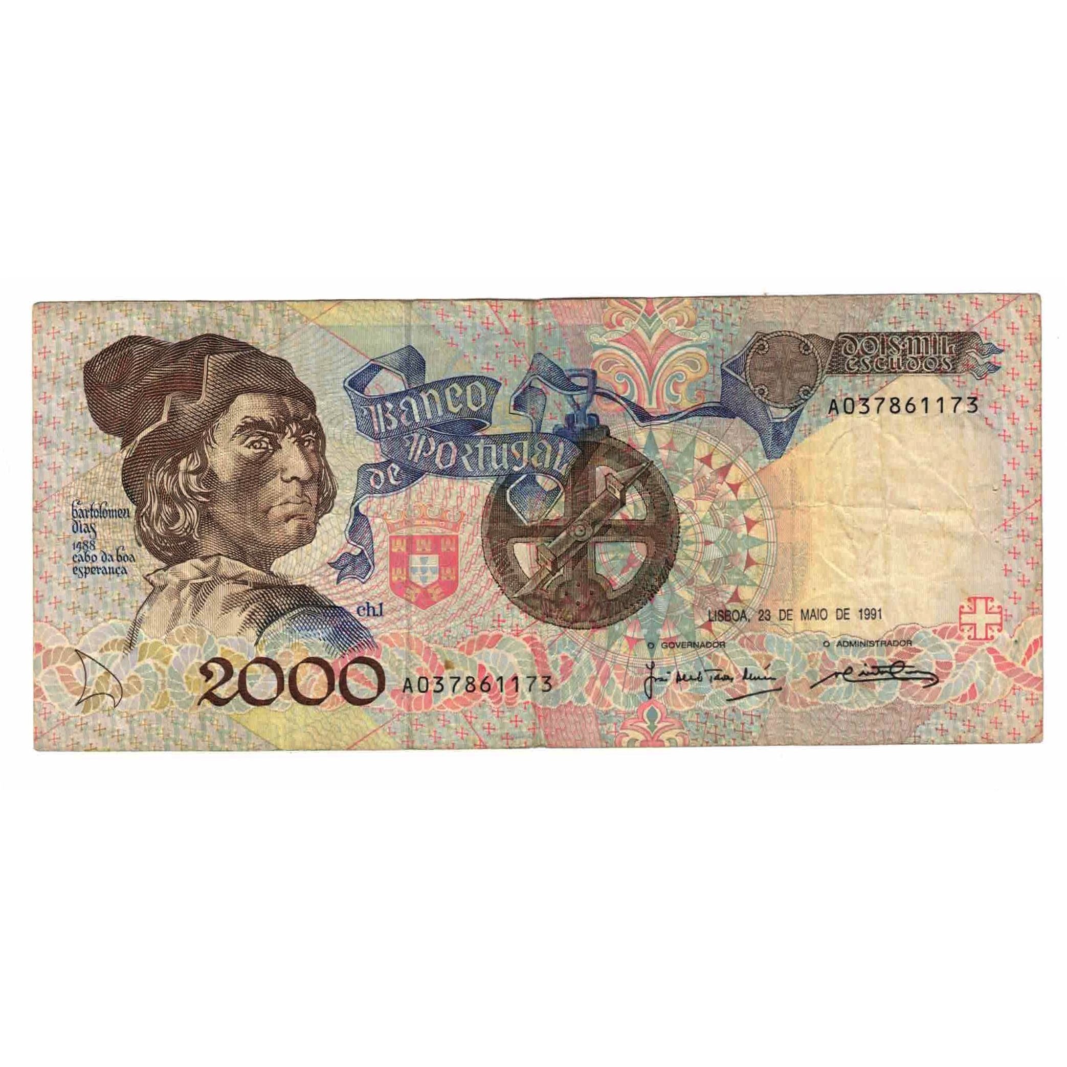 Banconote, Portogallo, 2000 Escudos, 1991, 1991-05-23, KM:186a, BB
