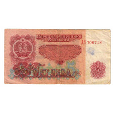 Banknote, Bulgaria, 5 Leva, 1962, KM:90a, VF(20-25)