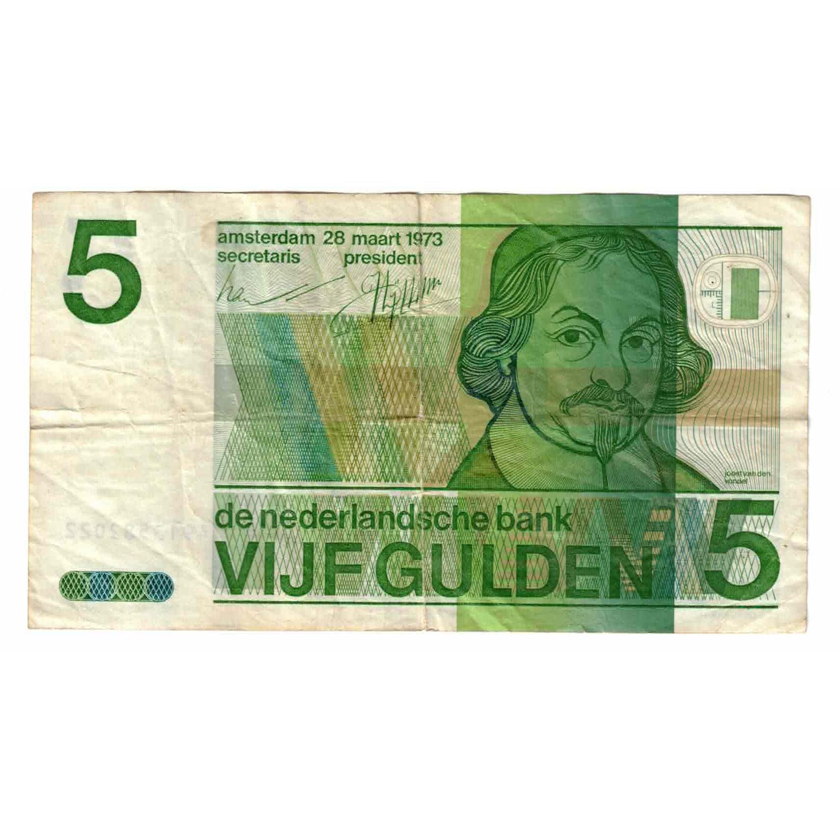 Banknote, Netherlands, 5 Gulden, 1973, 1973-03-28, KM:95a, VF(20-25)