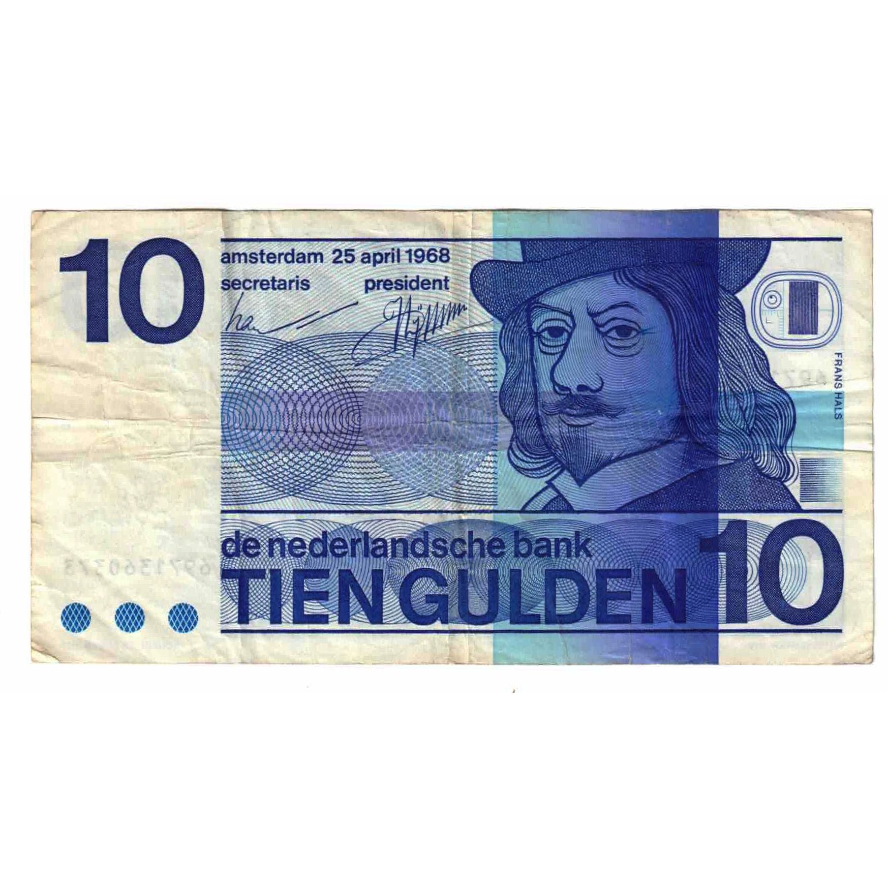 Banknote, Netherlands, 10 Gulden, 1968, 1968-04-25, KM:91b, VF(20-25)
