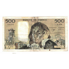 France, 500 Francs, Pascal, 1988, E.270, VF(20-25), Fayette:71.38, KM:156g