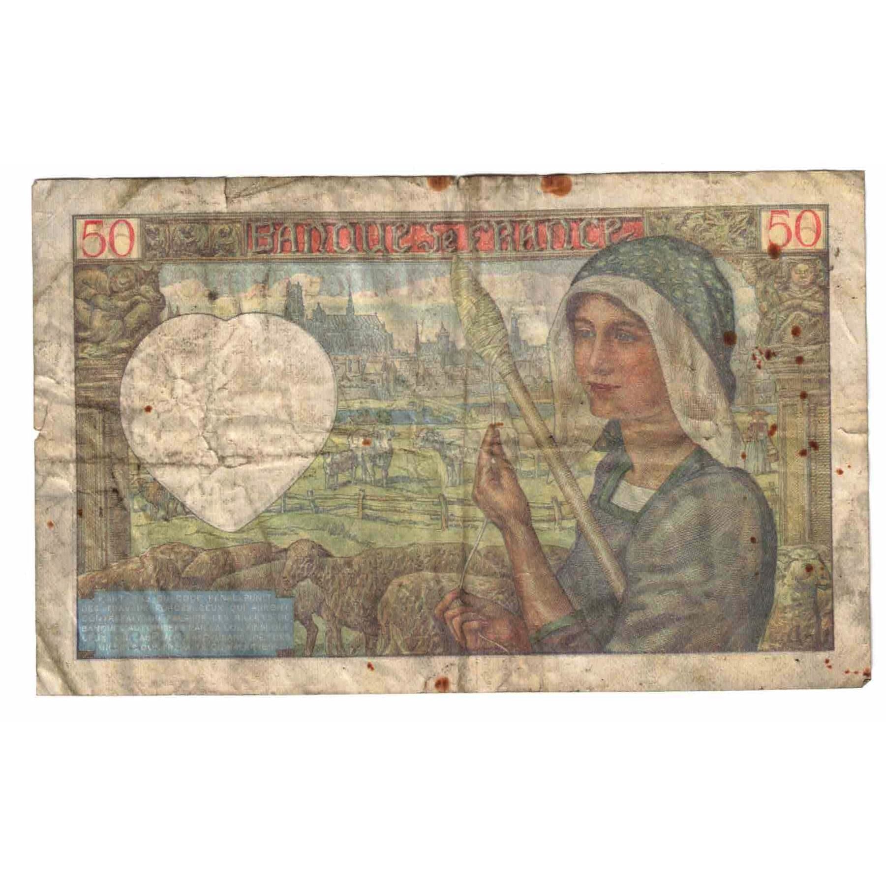 Francia, 50 Francs, Jacques Coeur, 1940, L.14, RC, Fayette:19.2, KM:93