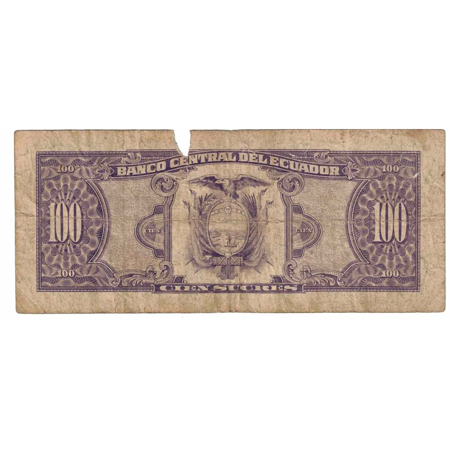 Banconote, Ecuador, 100 Sucres, 1991, 1991-06-21, KM:123Aa, B