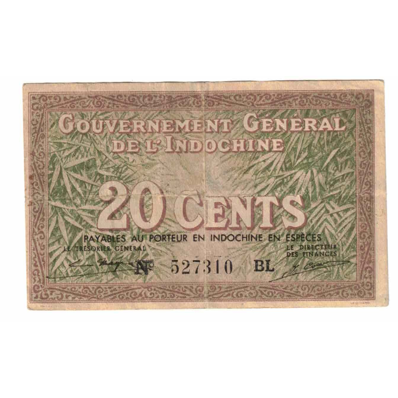 Banknote, FRENCH INDO-CHINA, 20 Cents, 1939, KM:86d, EF(40-45)