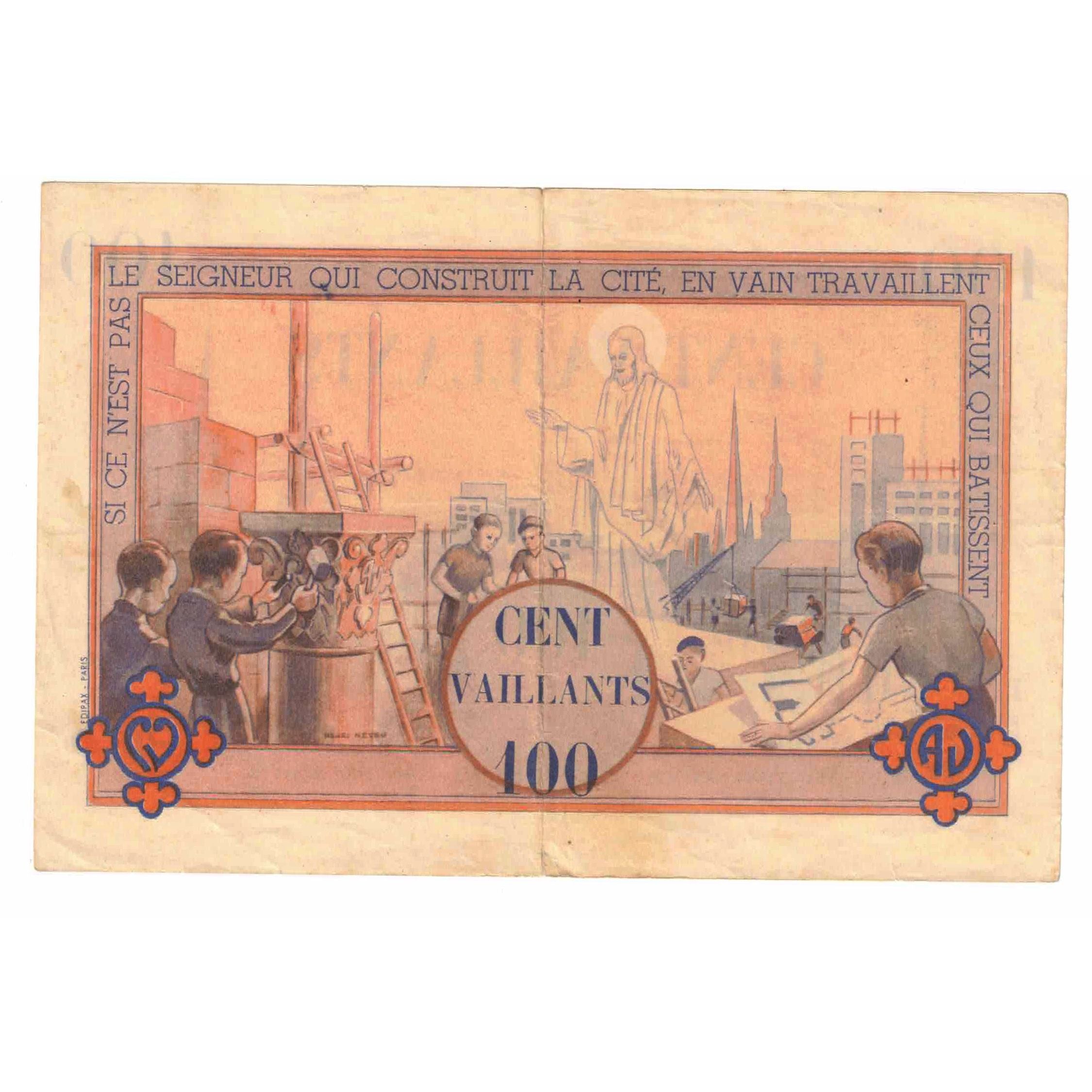 France, Tourist Banknote, 100 VAILLANTS, EF(40-45)
