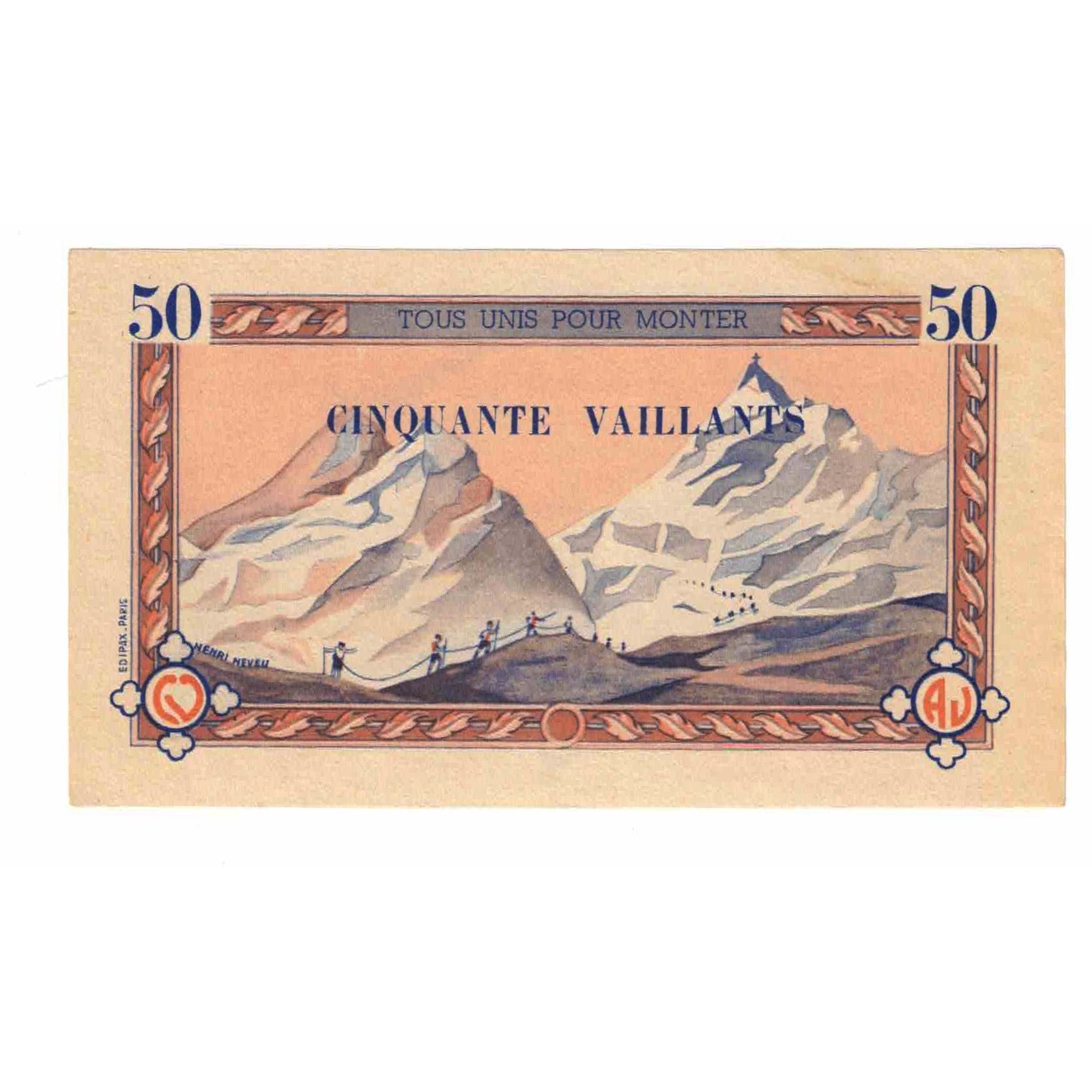 France, Tourist Banknote, 50 VAILLANTS, UNC(63)