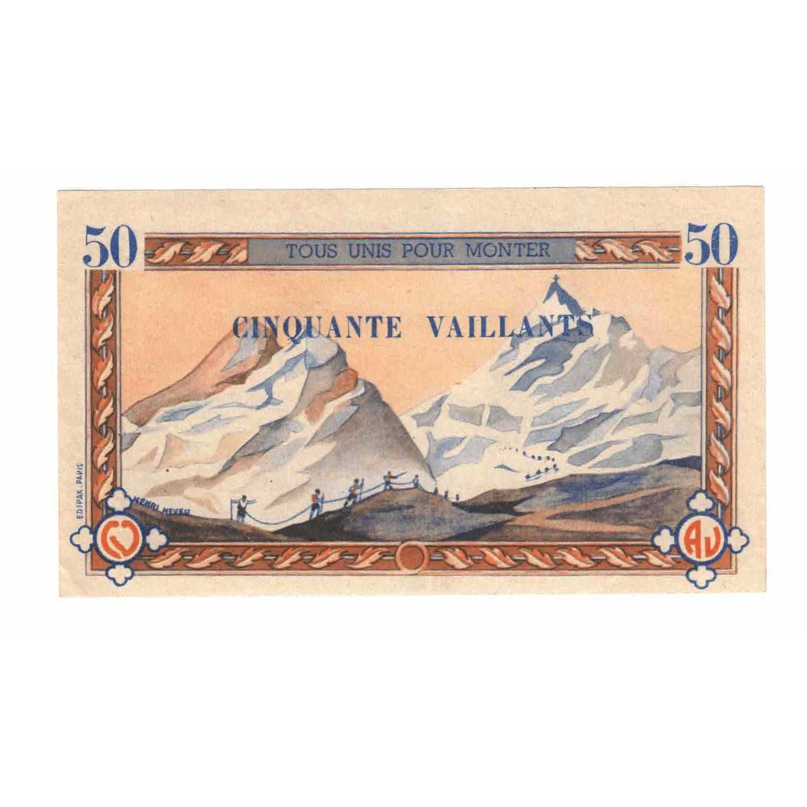 France, Tourist Banknote, 50 VAILLANTS, UNC(65-70)